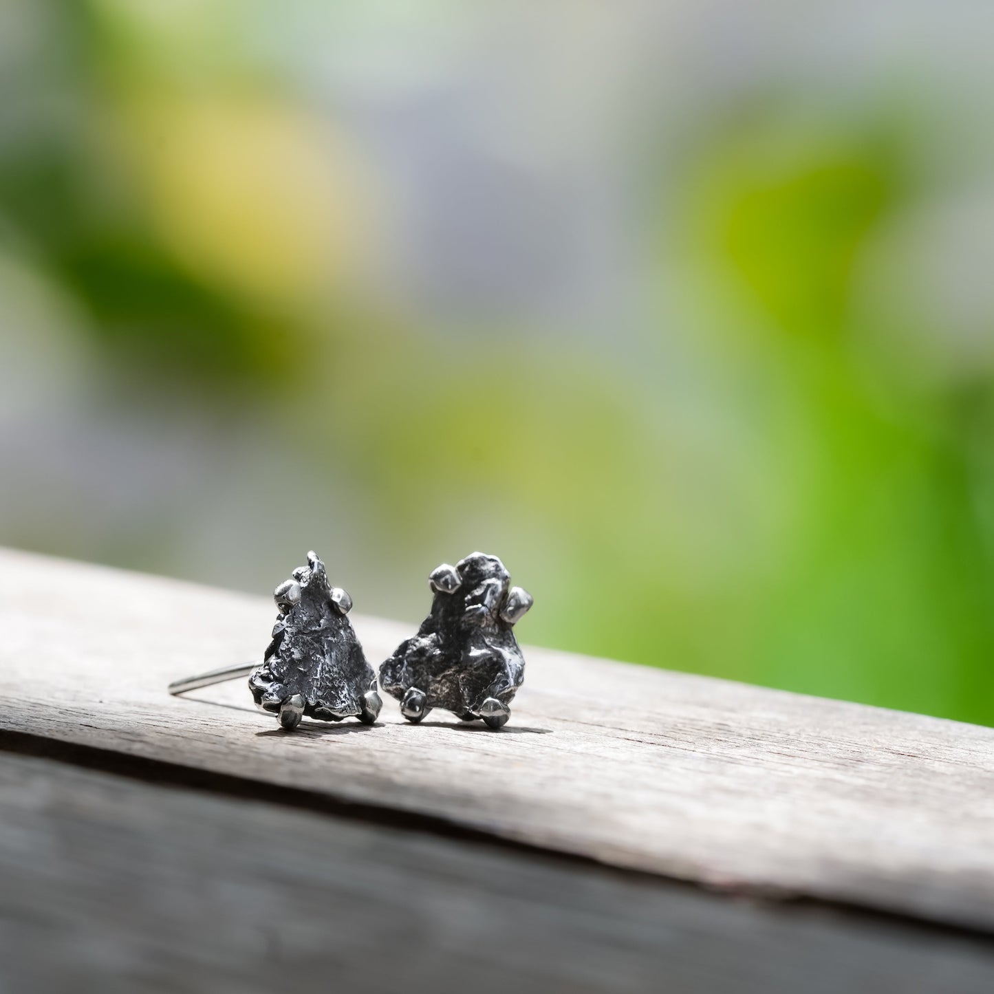 Starborn Campo del Cielo Meteorite Post Earrings in Sterling Silver
