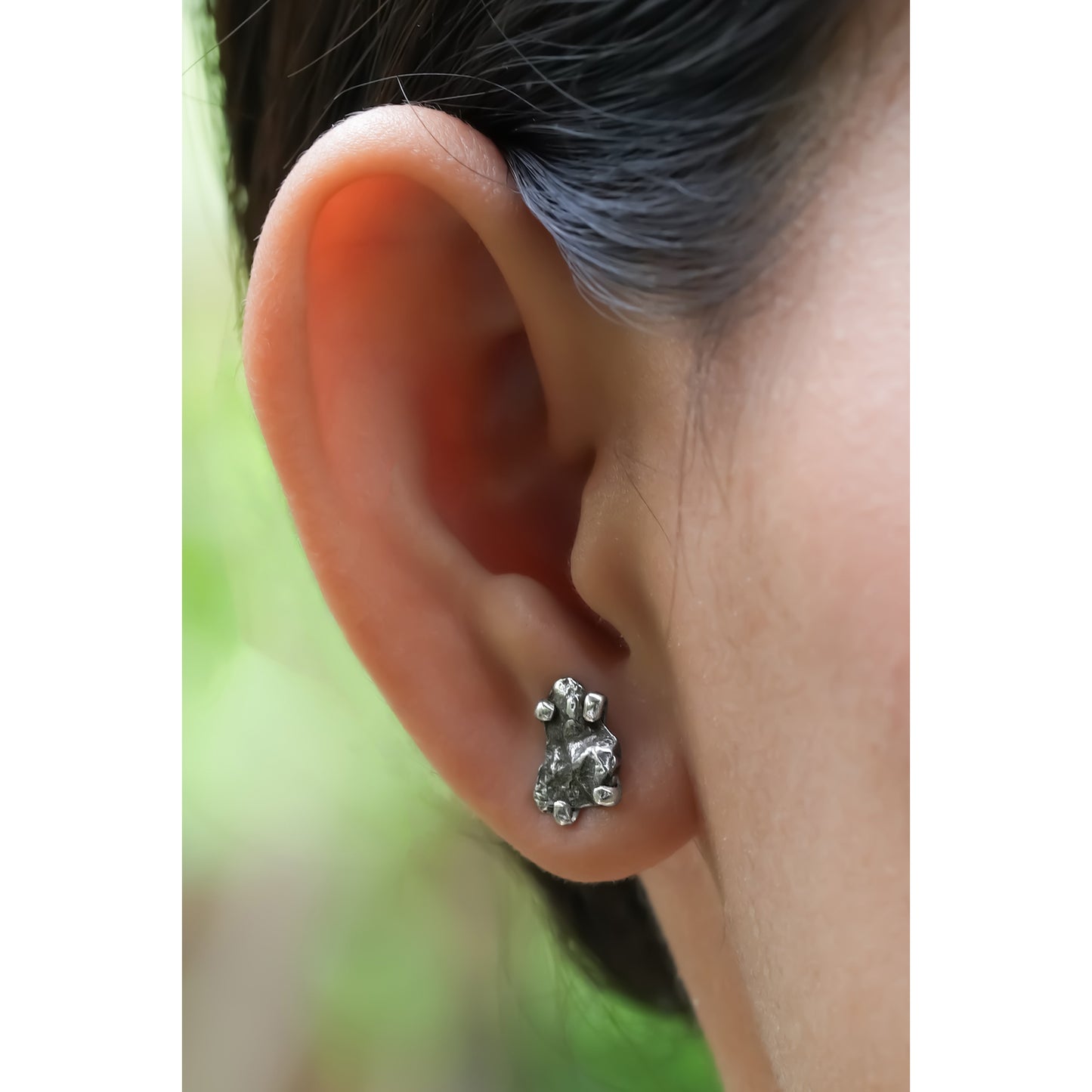 Starborn Campo del Cielo Meteorite Post Earrings in Sterling Silver