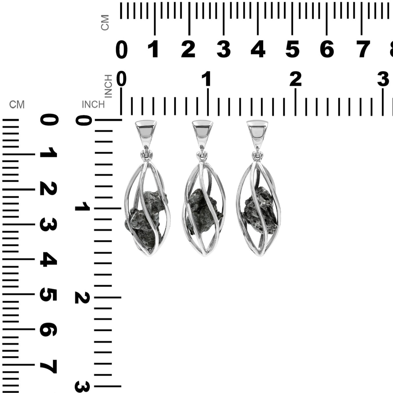 Starborn Campo del Cielo Meteorite Cage Pendant in Sterling Silver