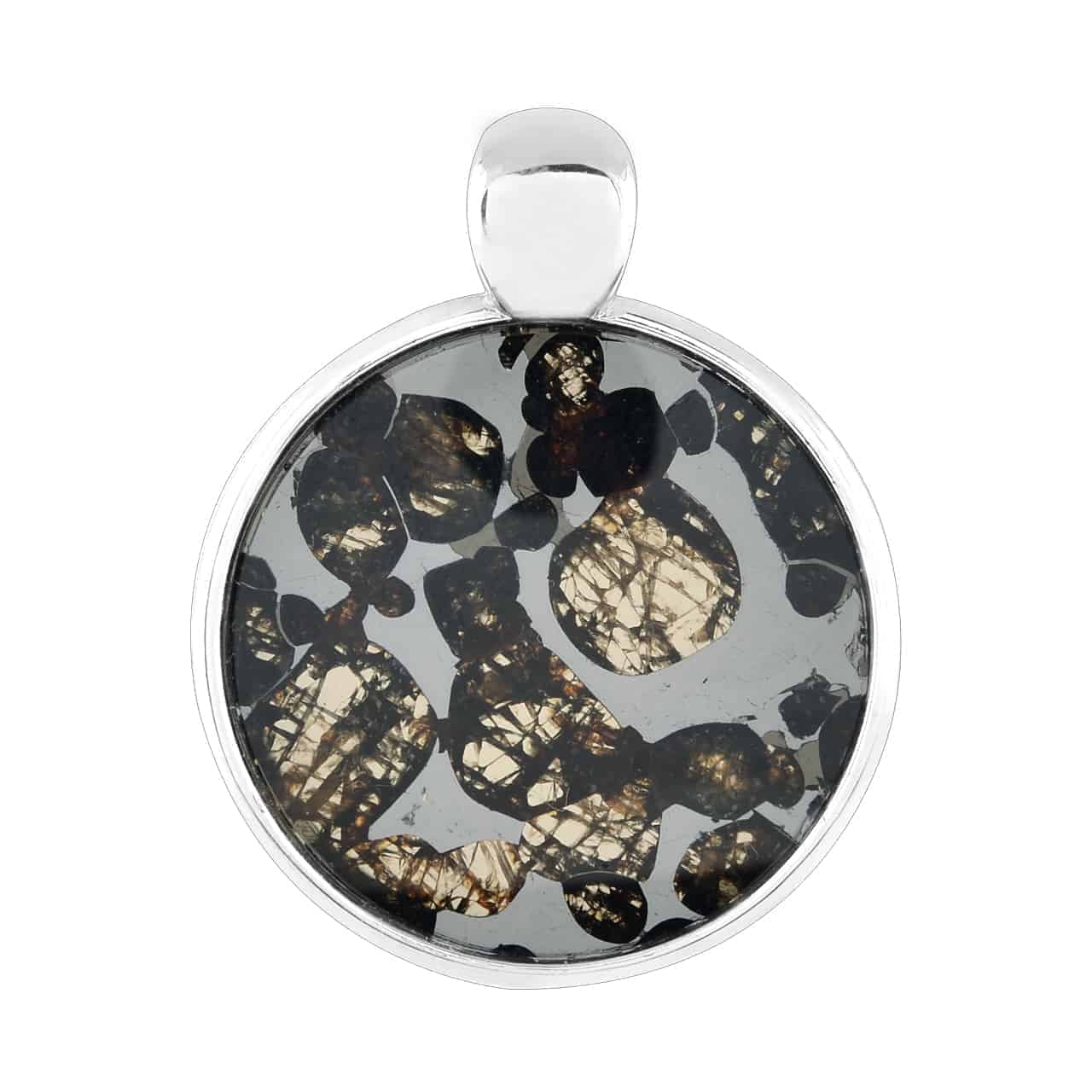 Starborn Sericho Pallasite Meteorite Medallion Pendant Sterling Silver