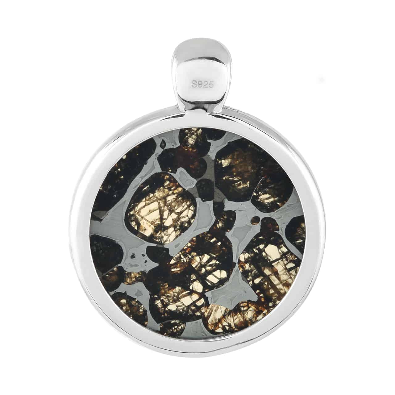 Starborn Sericho Pallasite Meteorite Medallion Pendant Sterling Silver