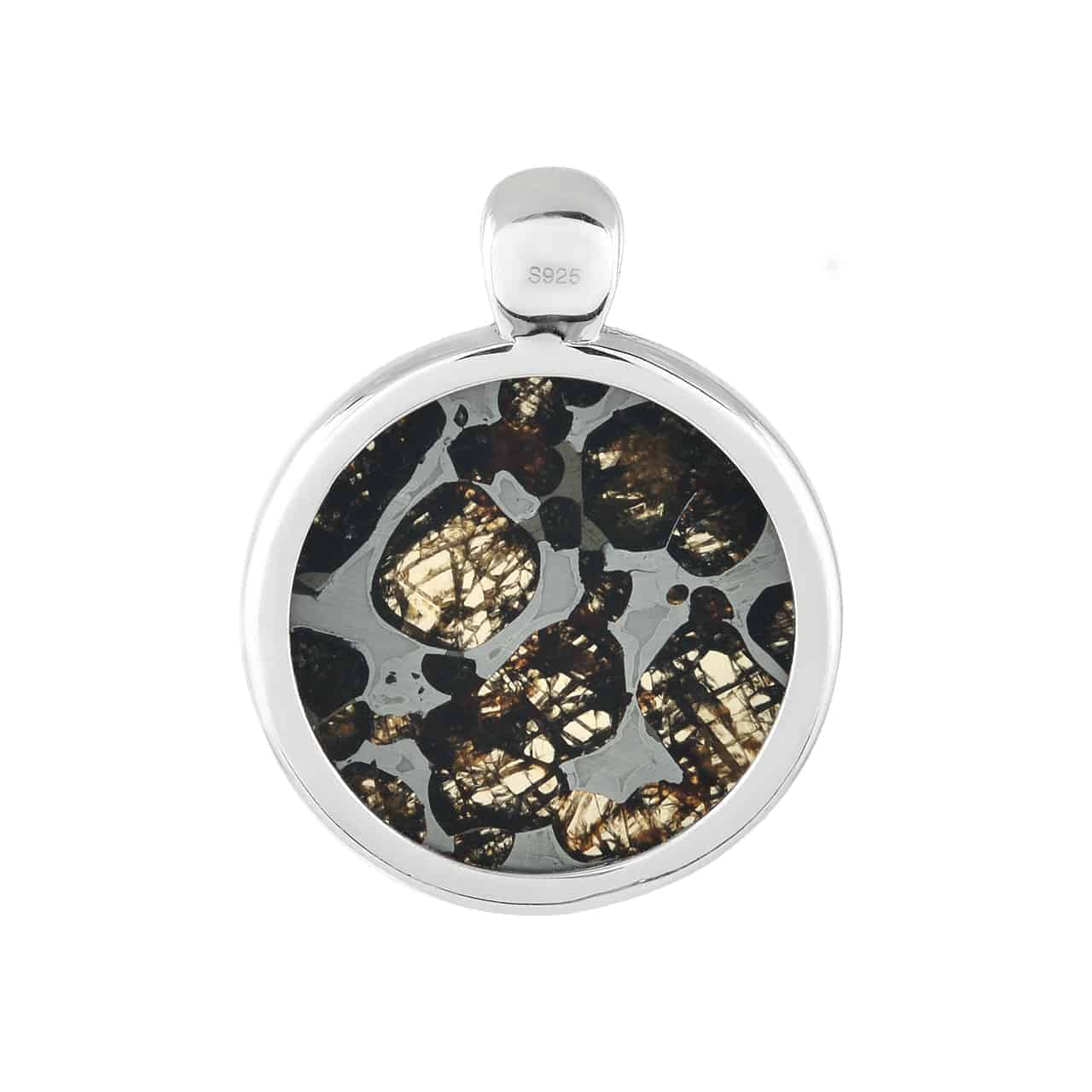 Starborn Sericho Pallasite Meteorite Small Medallion Pendant Sterling Silver