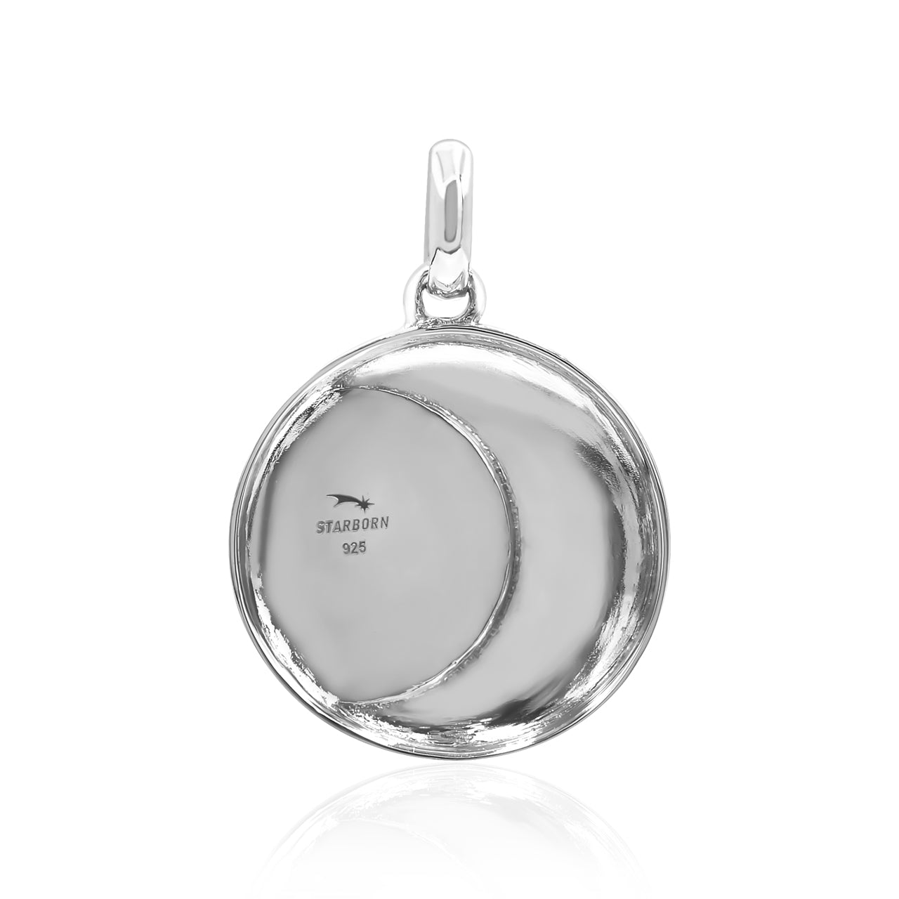 Starborn Campo Del Cielo Meteorite Crescent Moon Pendant in Sterling Silver