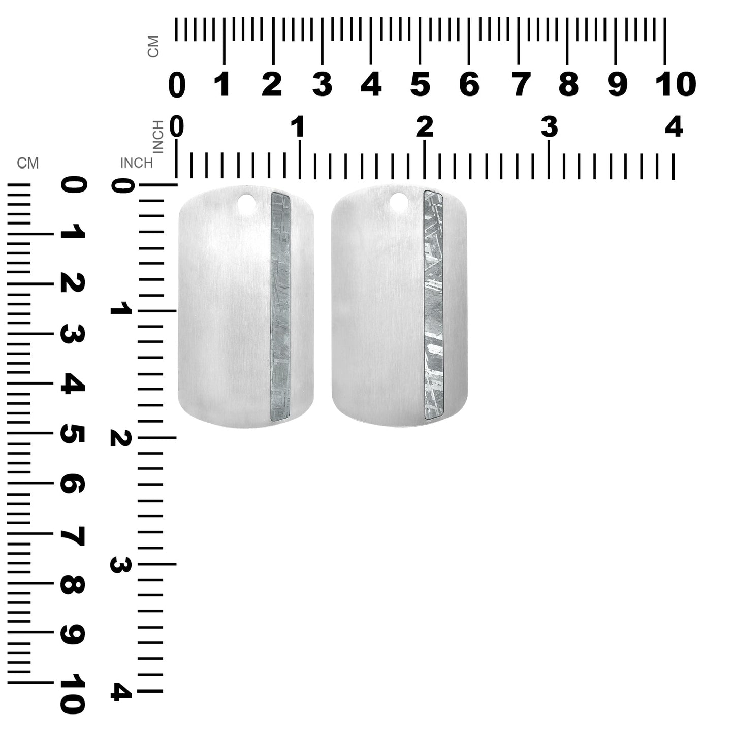 Starborn Stainless Steel Gibeon Meteorite Dog-Tag Style Pendant and Stainless-Steel Chain