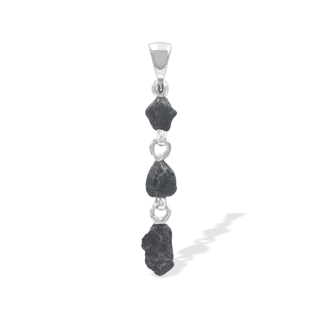 Starborn Agoudal Iron Meteorite Drop Pendant in Sterling Silver