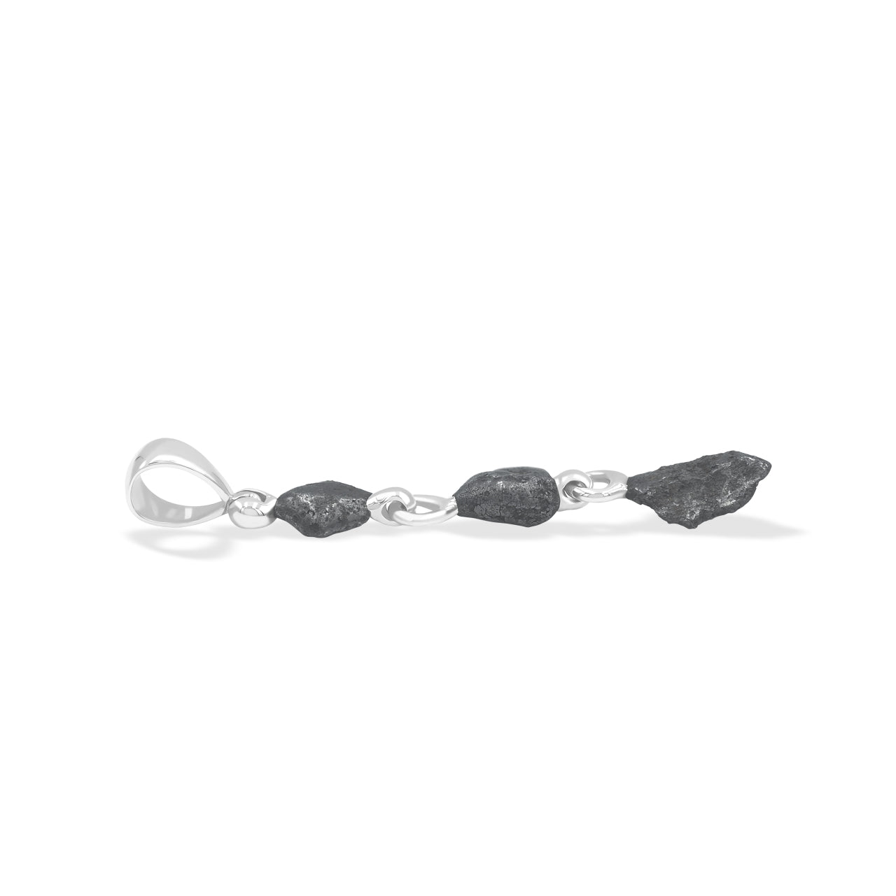 Starborn Agoudal Iron Meteorite Drop Pendant in Sterling Silver