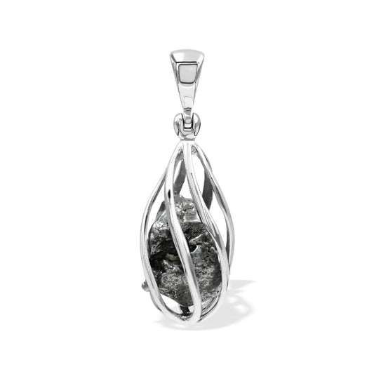 Starborn Campo Del Cielo Meteorite Spiral Cage Pendant in Sterling Silver