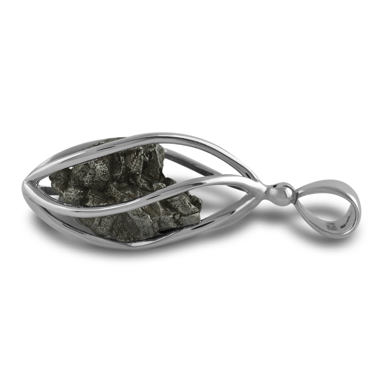 Starborn Campo del Cielo Meteorite Cage Pendant in Sterling Silver