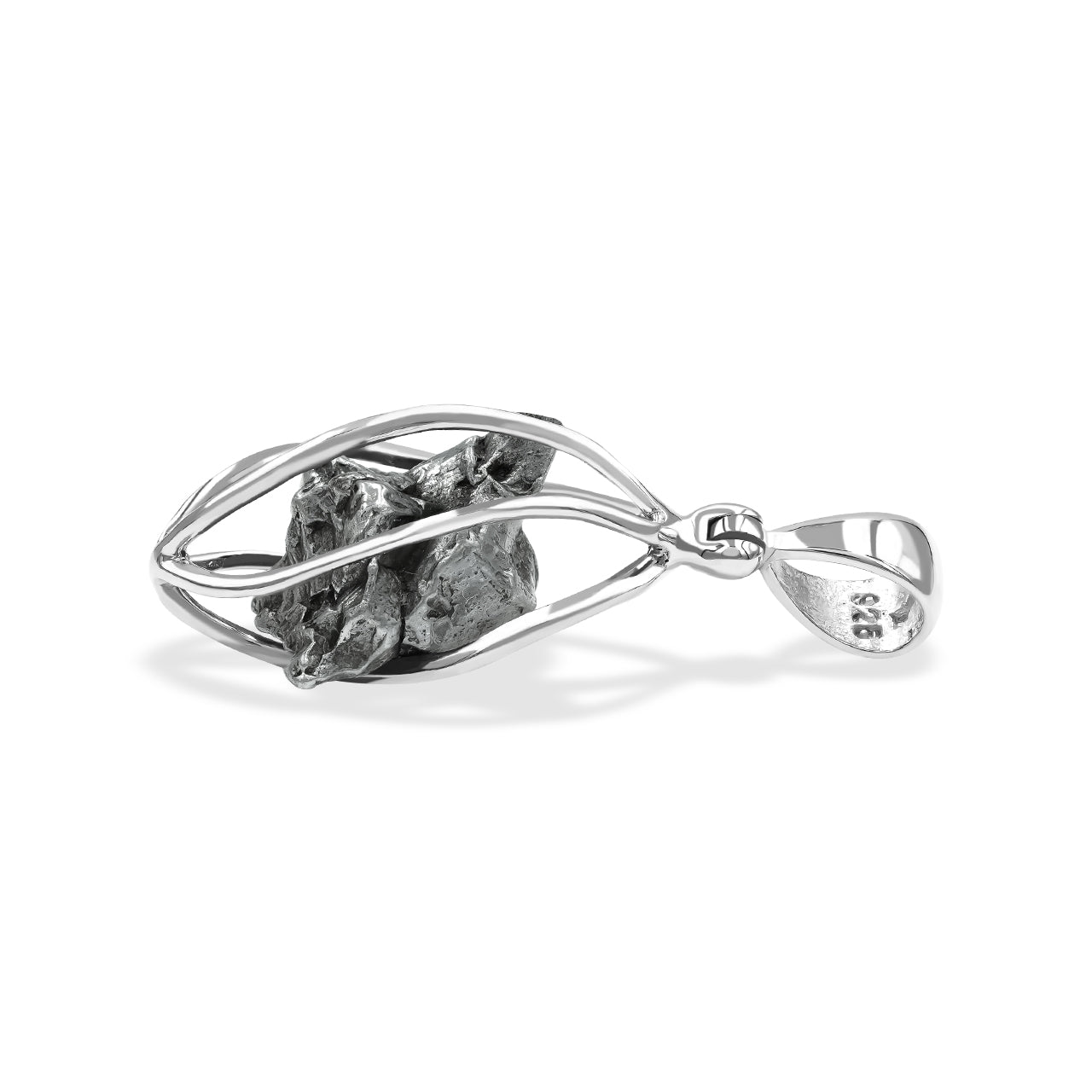 Starborn Campo del Cielo Meteorite Cage Pendant in Sterling Silver