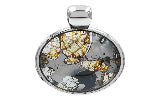 Starborn Sericho Pallasite Round 18mm Medallion Style Pendant in Sterling Silver