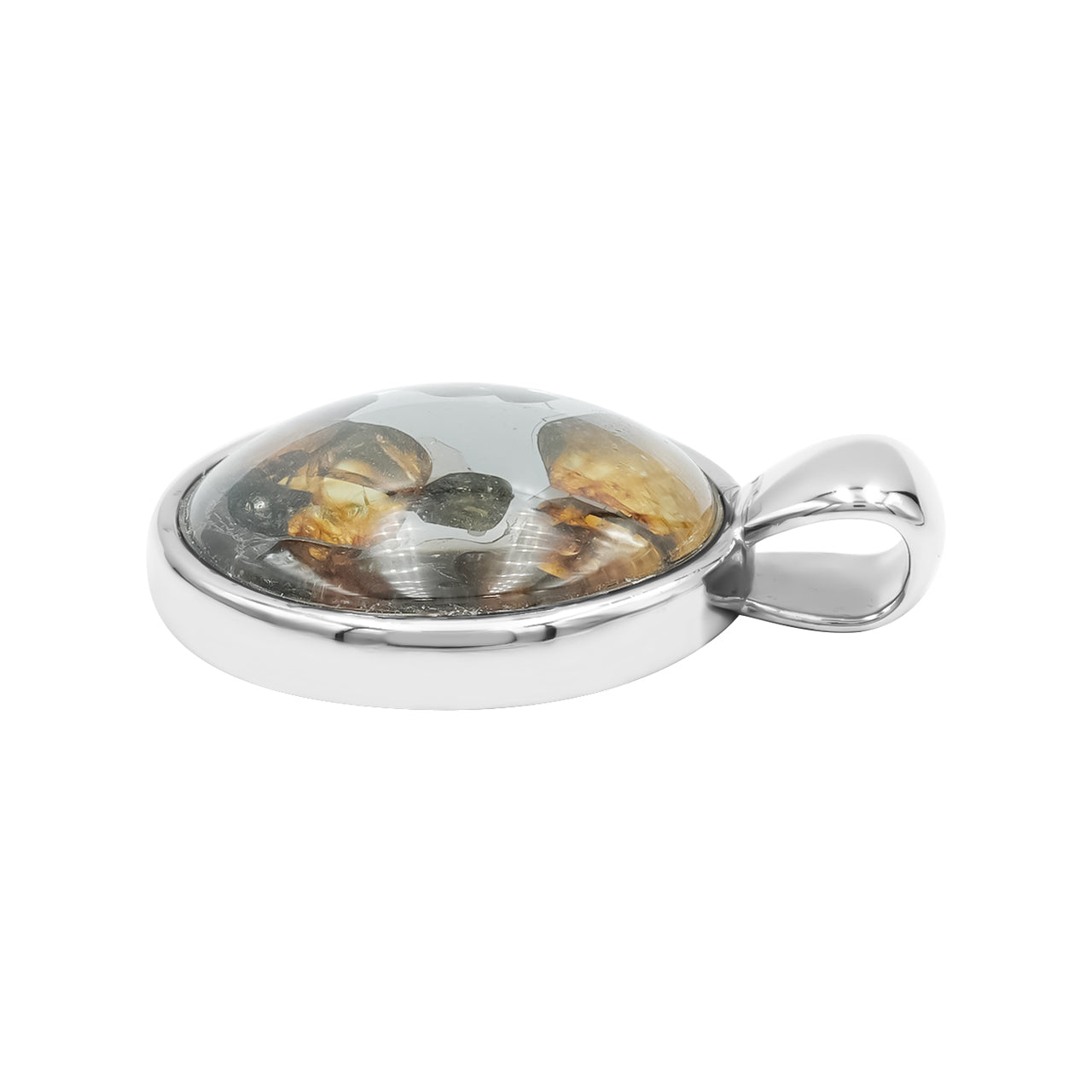 Starborn Sericho Pallasite Round 18mm Medallion Style Pendant in Sterling Silver
