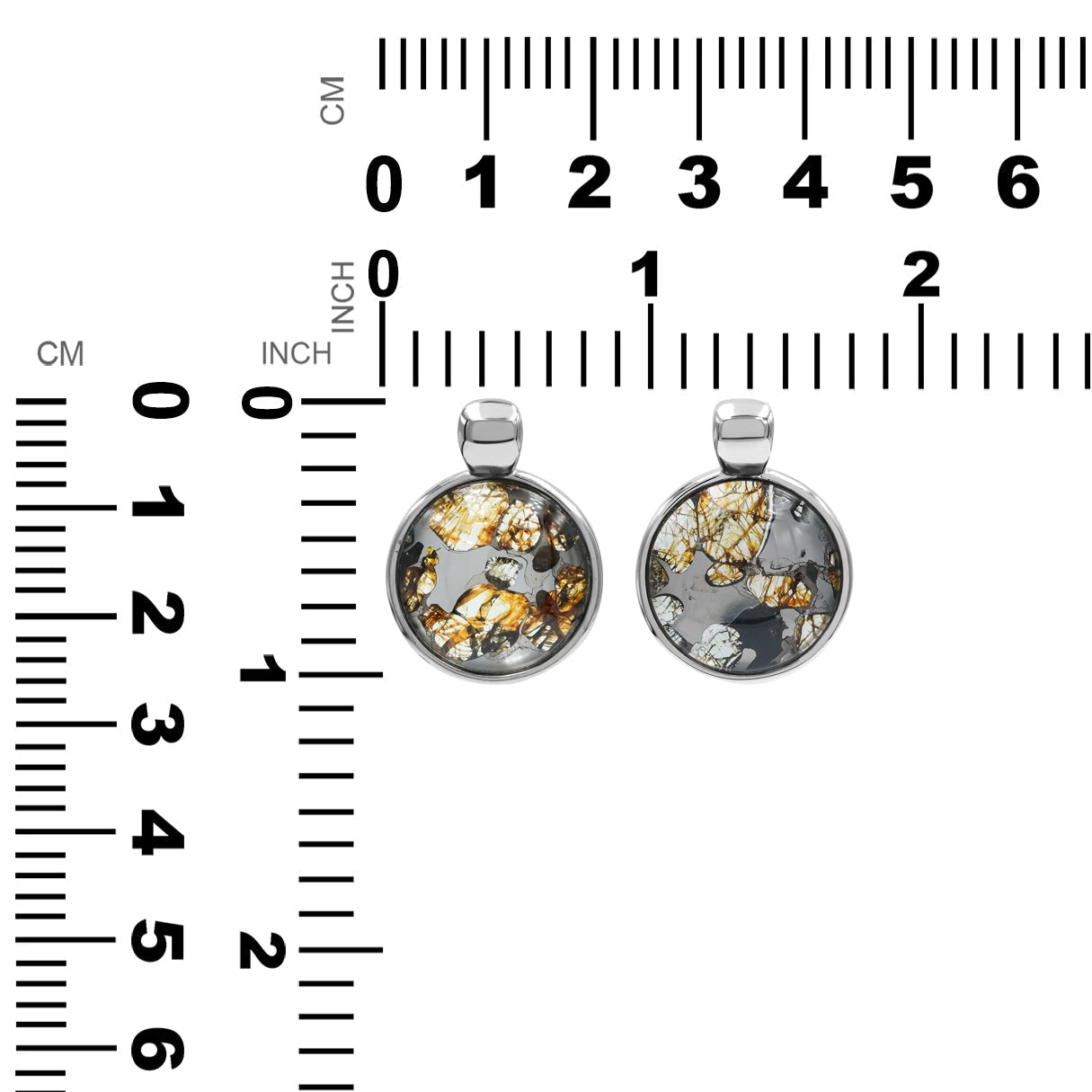 Starborn Sericho Pallasite Round 18mm Medallion Style Pendant in Sterling Silver