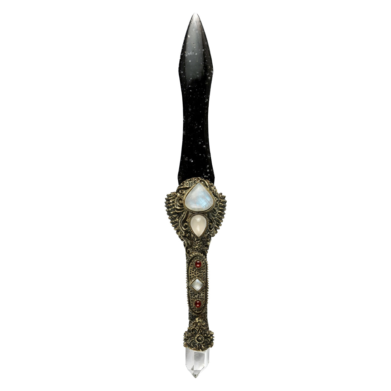 Starborn Decorative Wand Features Galaxy Obsidian with Clay Carving Handle