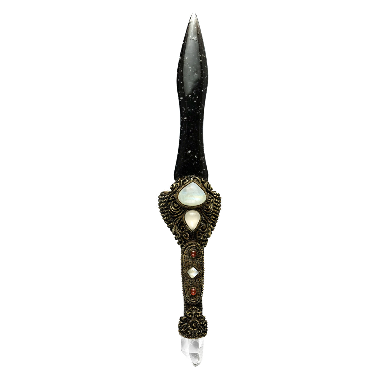 Starborn Decorative Wand Features Galaxy Obsidian with Clay Carving Handle