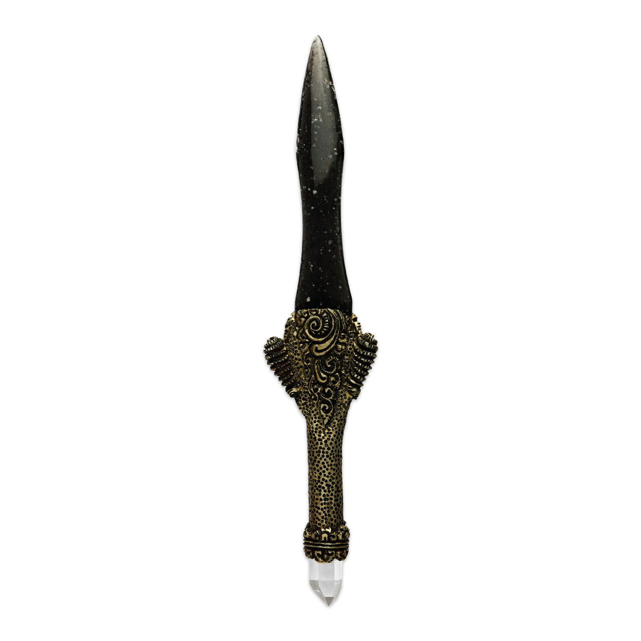 Starborn Decorative Wand Features Galaxy Obsidian with Clay Carving Handle