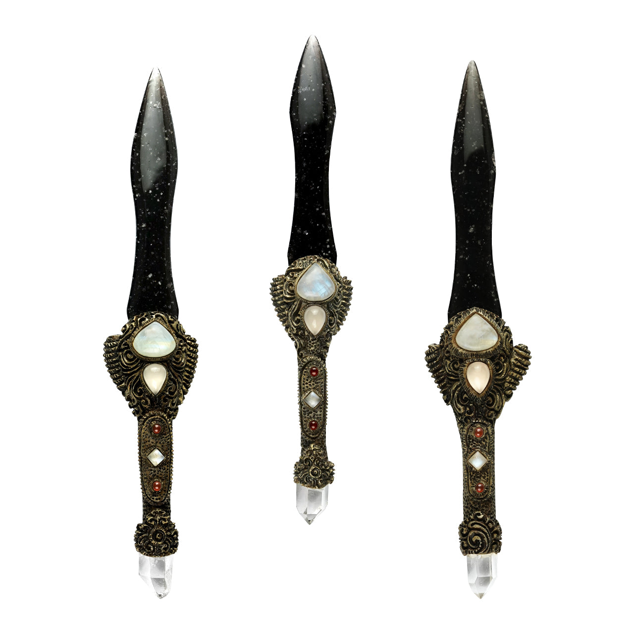 Starborn Decorative Wand Features Galaxy Obsidian with Clay Carving Handle