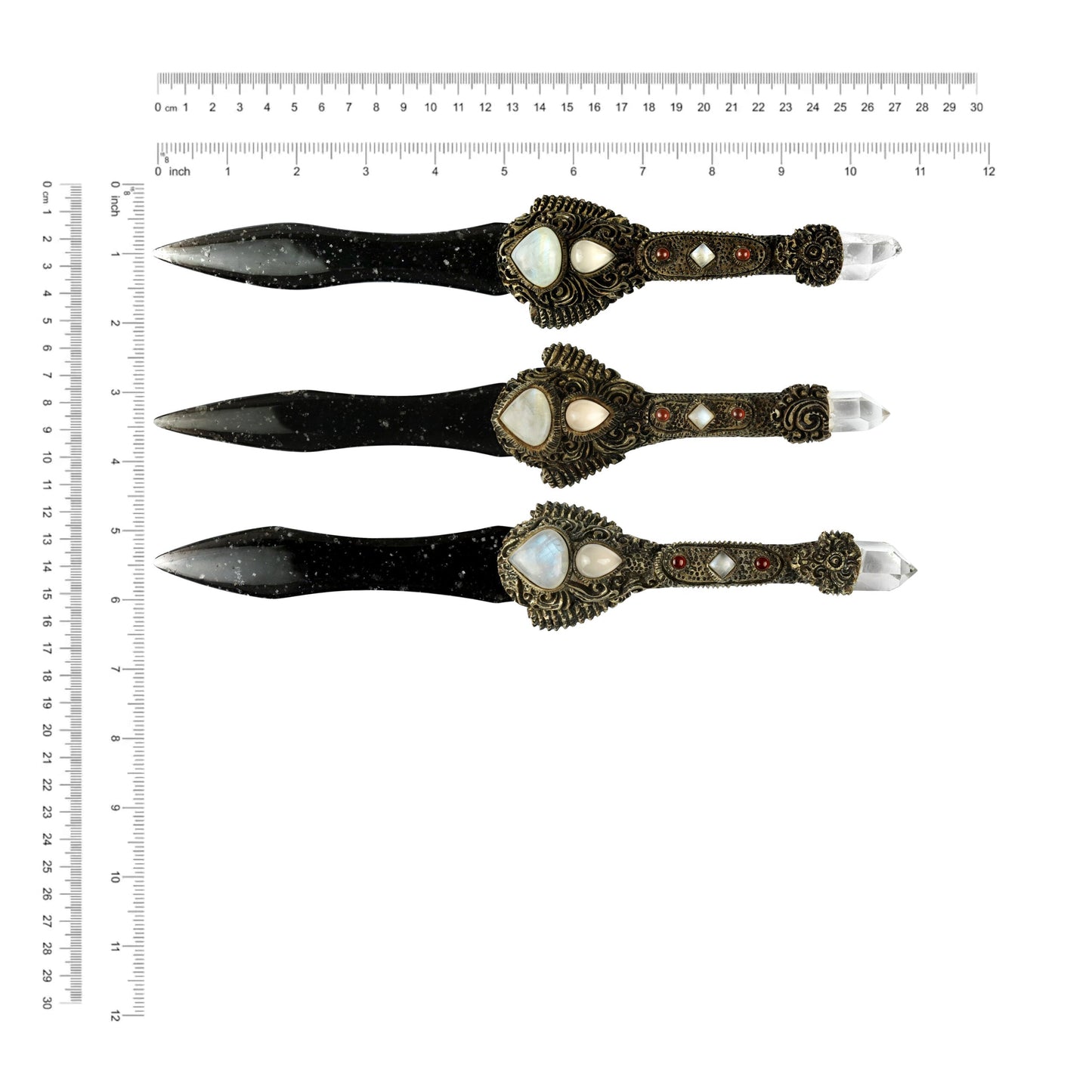 Starborn Decorative Wand Features Galaxy Obsidian with Clay Carving Handle