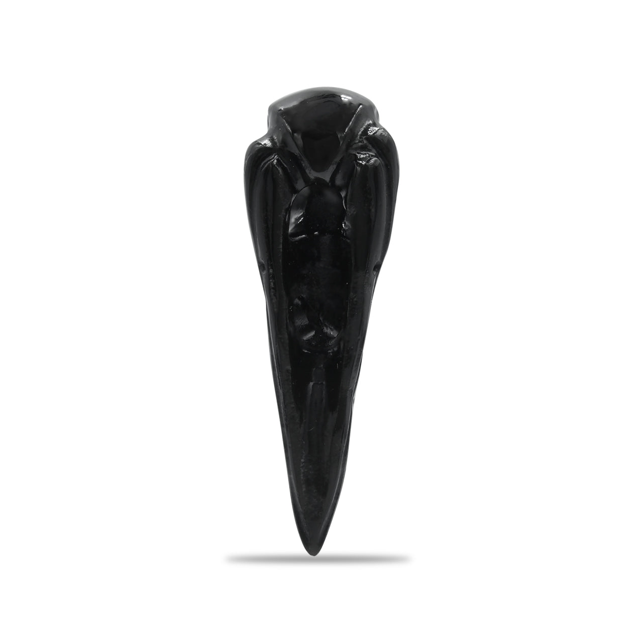 Starborn Round Cabochon Rainbow Moonstone and Rainbow Obsidian Raven Skull Pendant Necklace