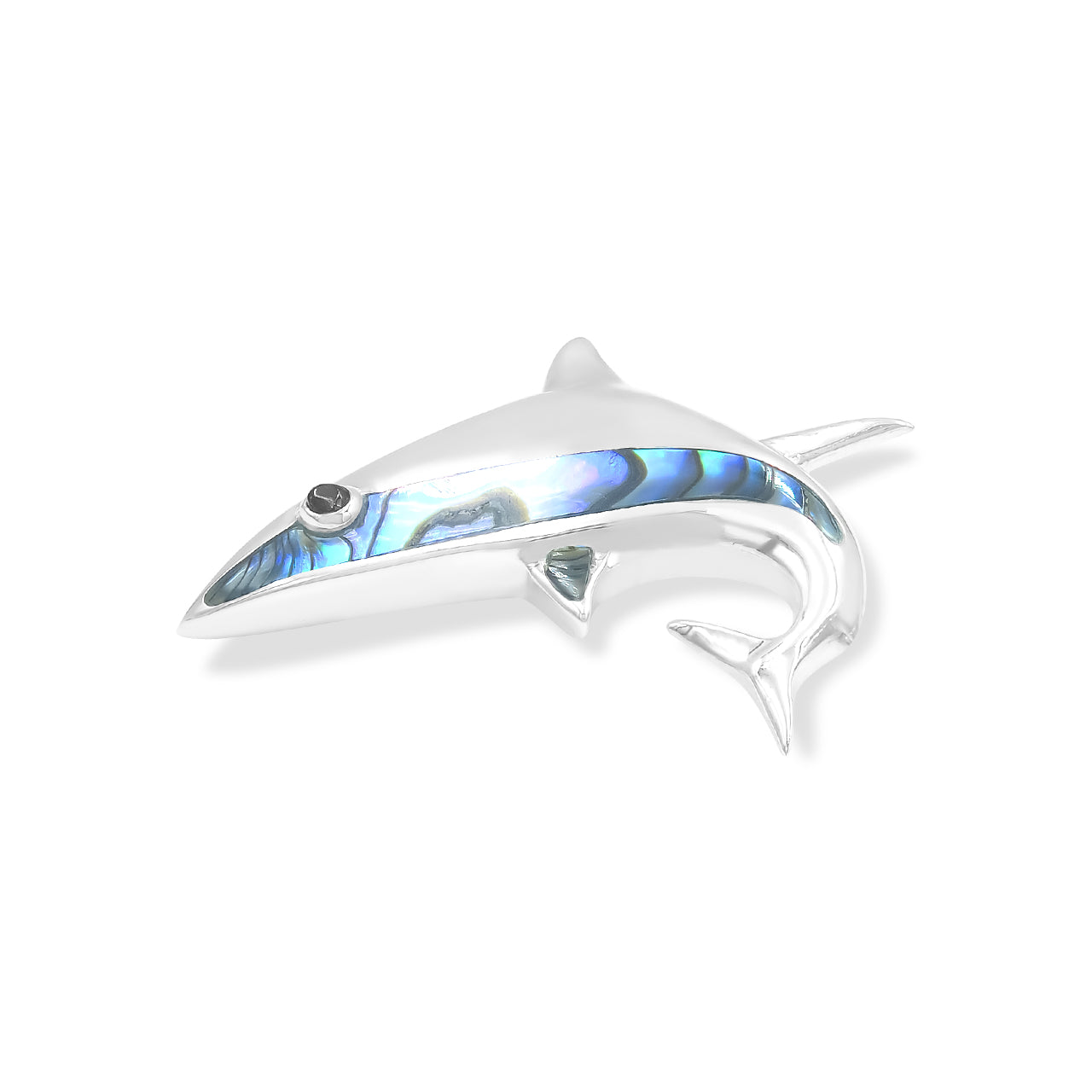 Starborn Abalone Shell Shark Pendant in Sterling Silver