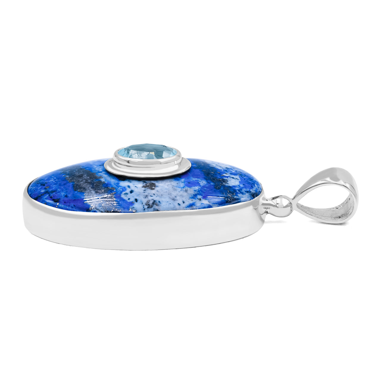 Starborn Lapis Lazuli with Blue Topaz Pendant in Sterling Silver