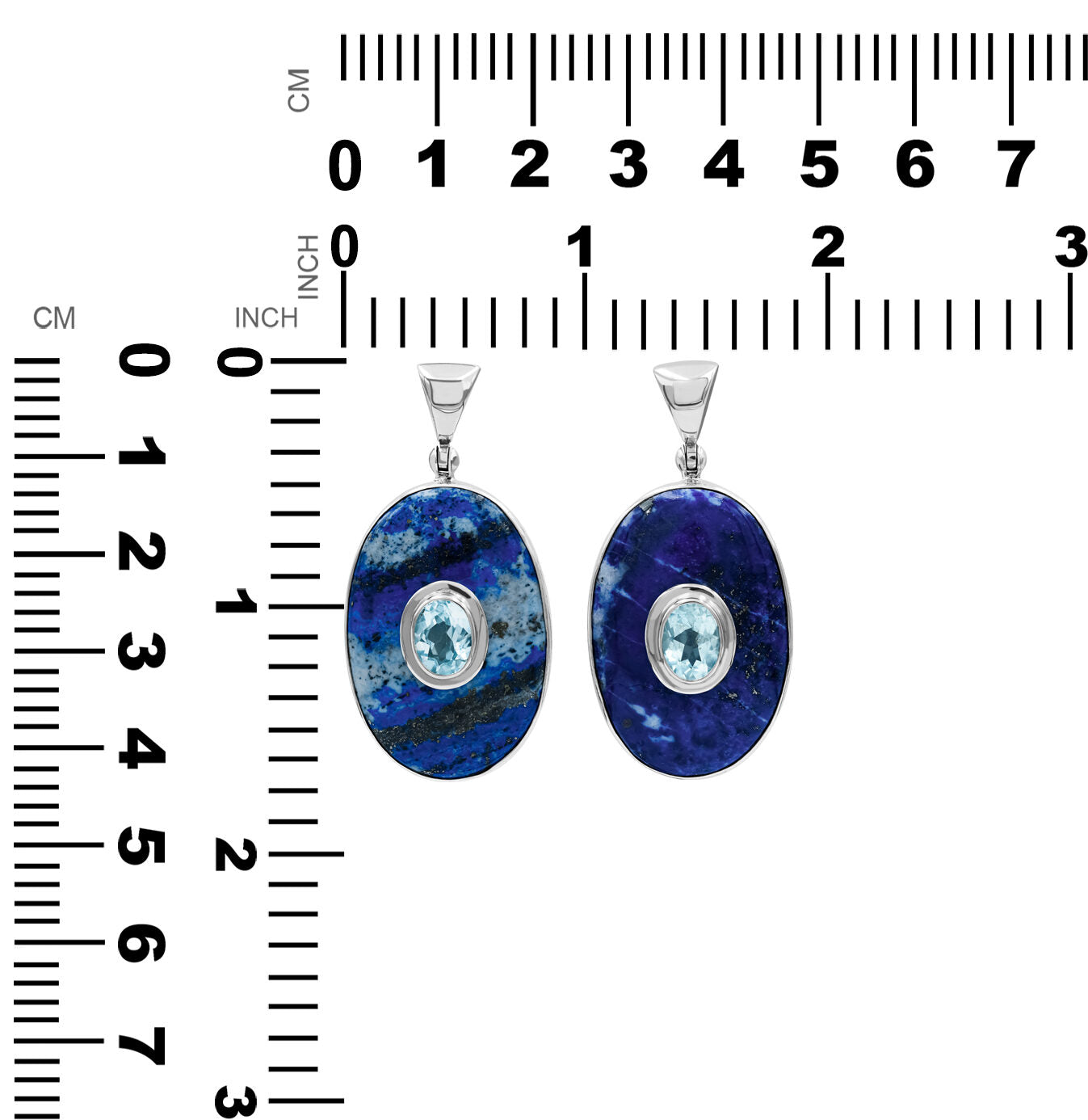 Starborn Lapis Lazuli with Blue Topaz Pendant in Sterling Silver