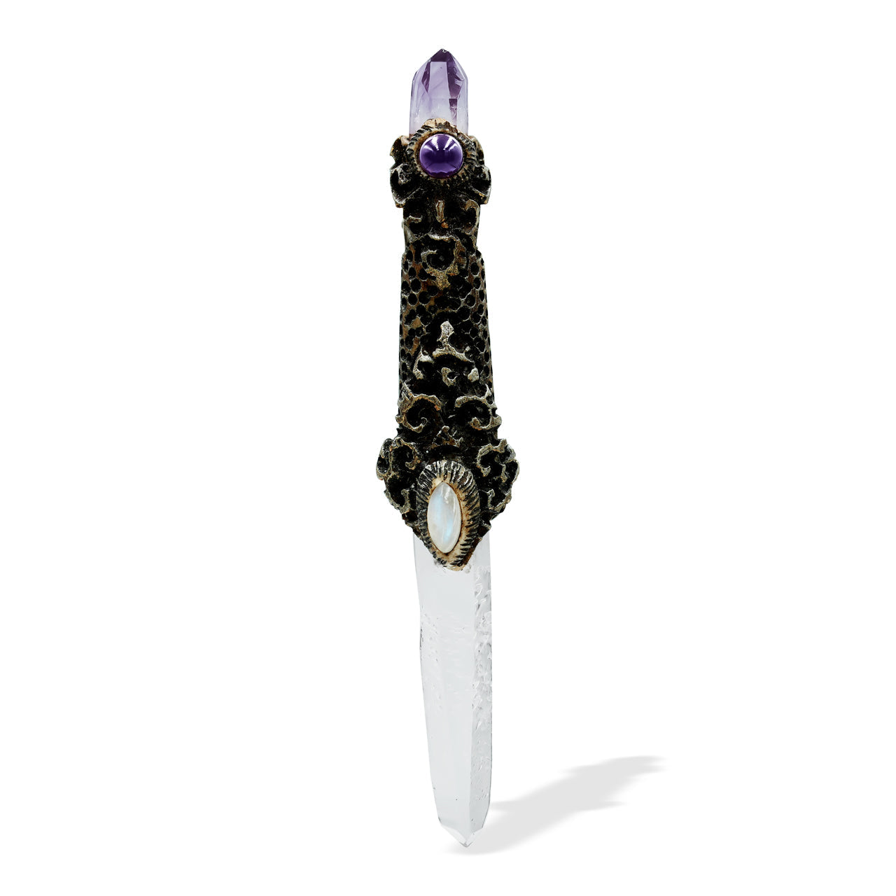 Starborn Quartz Crystal Wand Pendant with Vera Cruz Amethyst