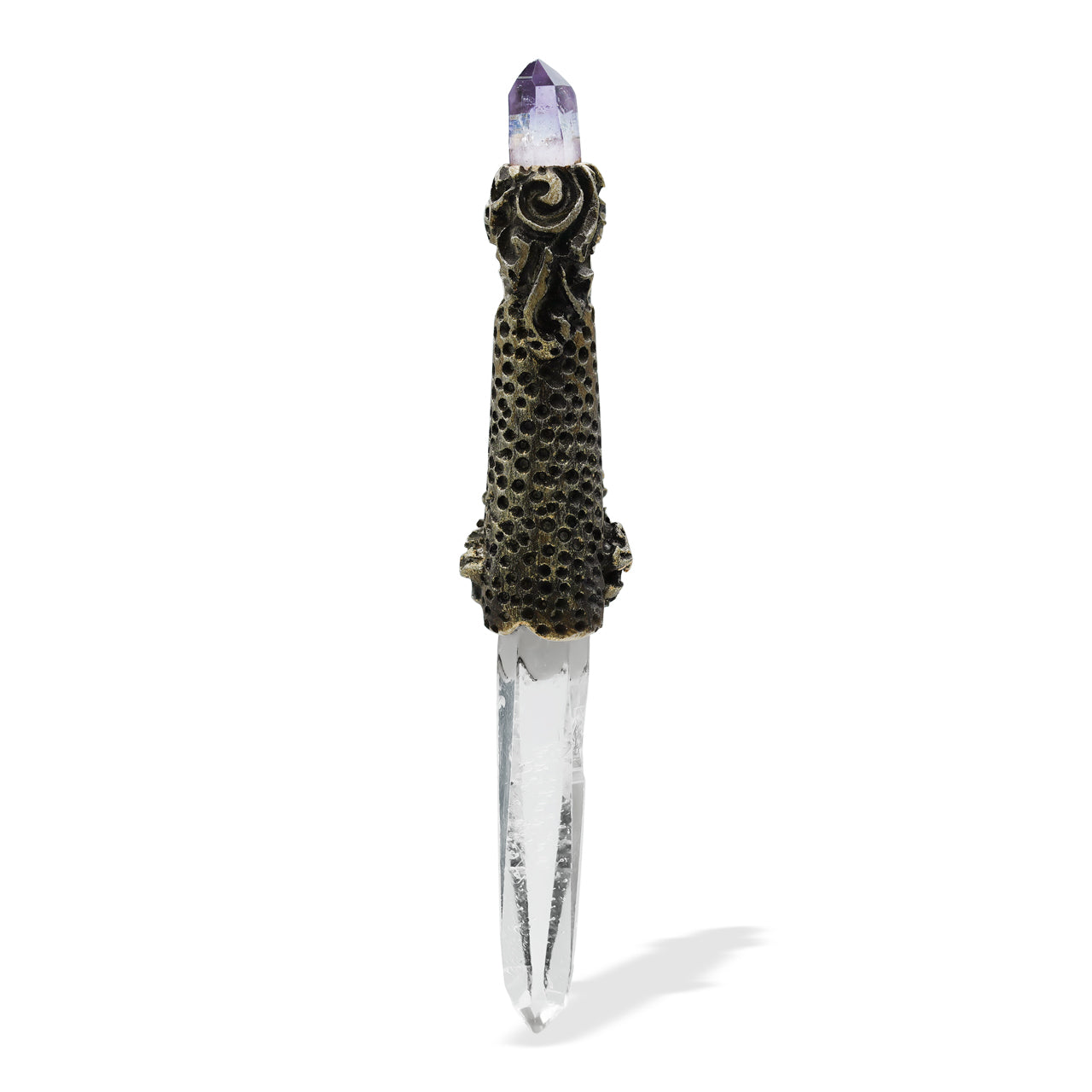Starborn Quartz Crystal Wand Pendant with Vera Cruz Amethyst