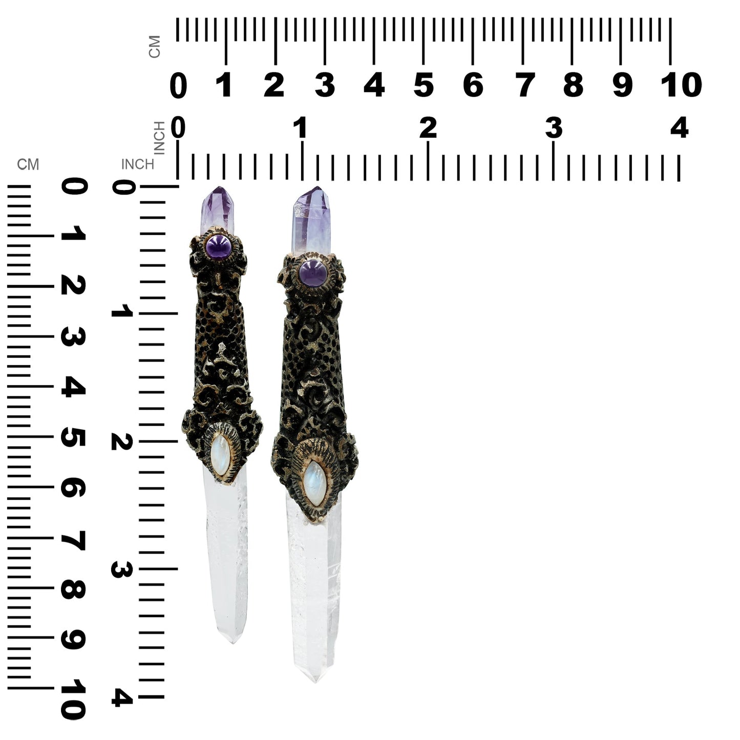 Starborn Quartz Crystal Wand Pendant with Vera Cruz Amethyst