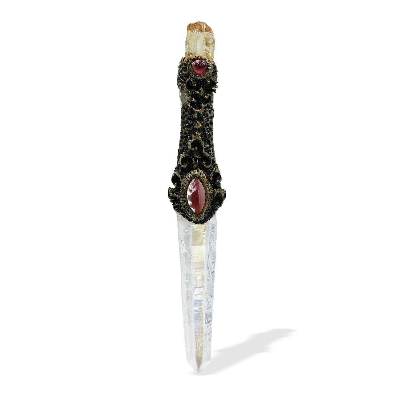 Starborn SI Opal Quartz Crystal Wand Pendant with Garnet