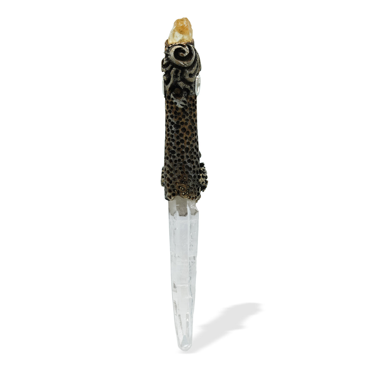 Starborn SI Opal Quartz Crystal Wand Pendant with Garnet