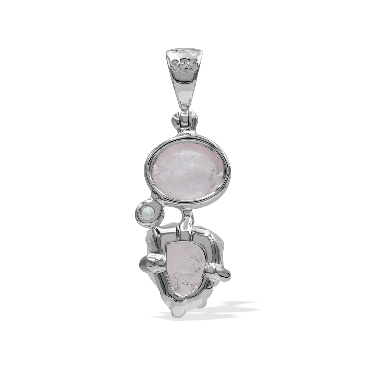 Starborn Morganite and White Topaz Pendant in Sterling Silver