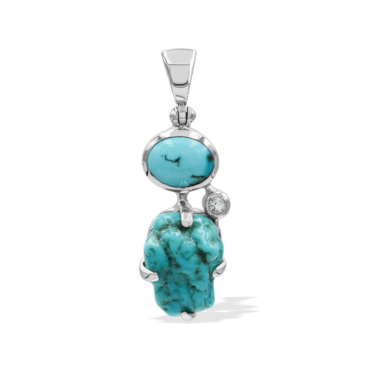 Starborn Campitos Turquoise with White Topaz in Sterling Silver