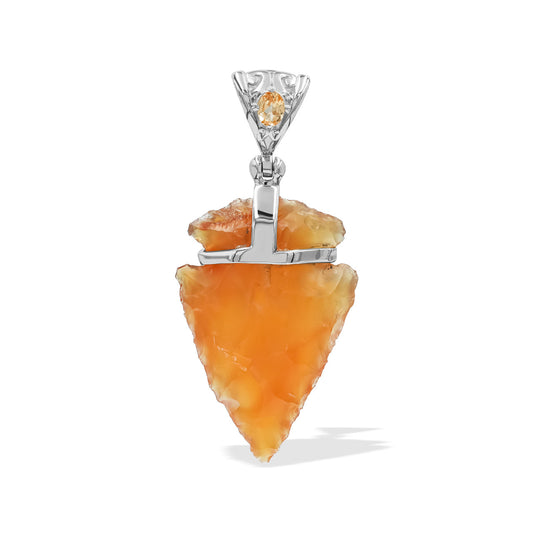 Starborn Carnelian Arrowhead Pendant in Sterling Silver