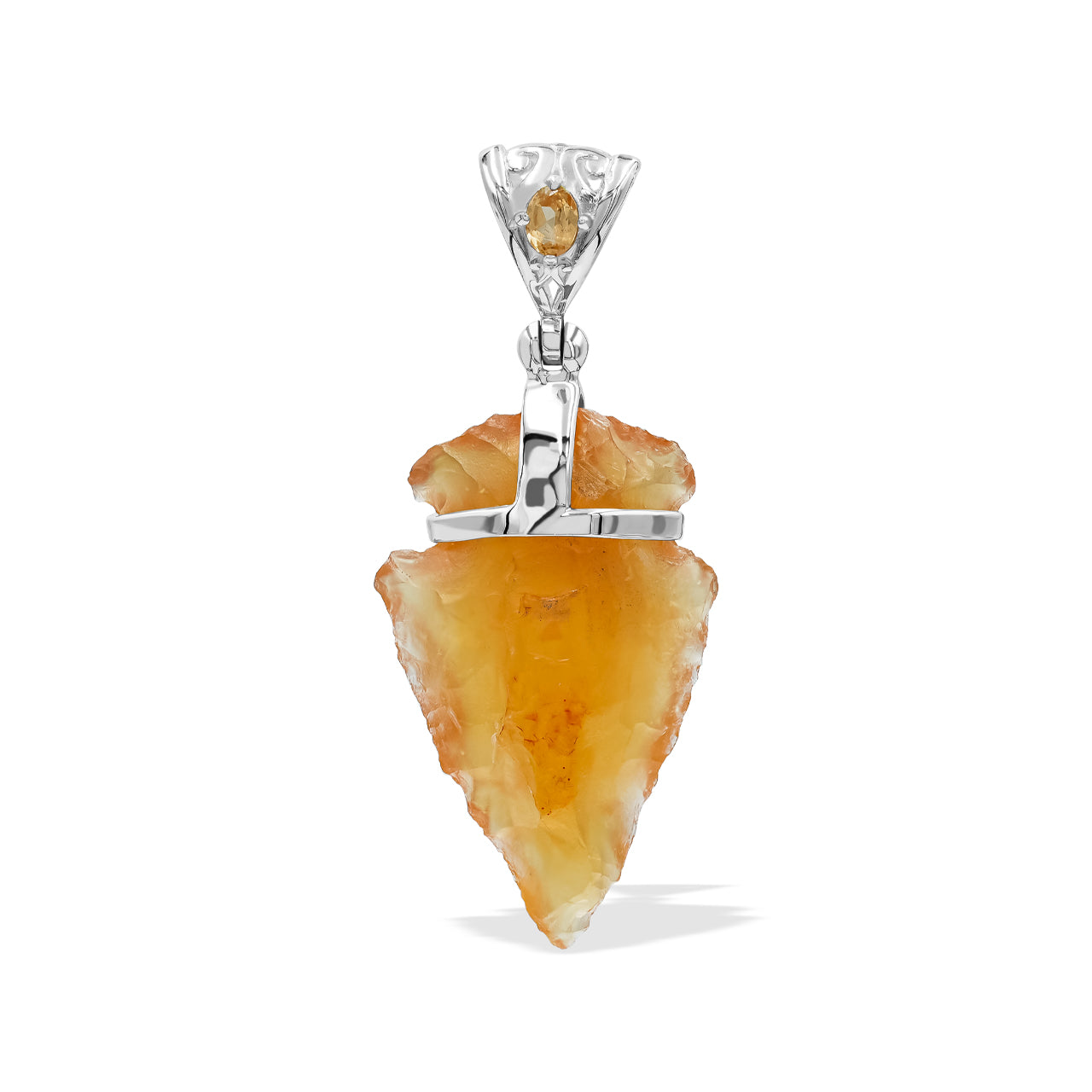 Starborn Carnelian Arrowhead Pendant in Sterling Silver