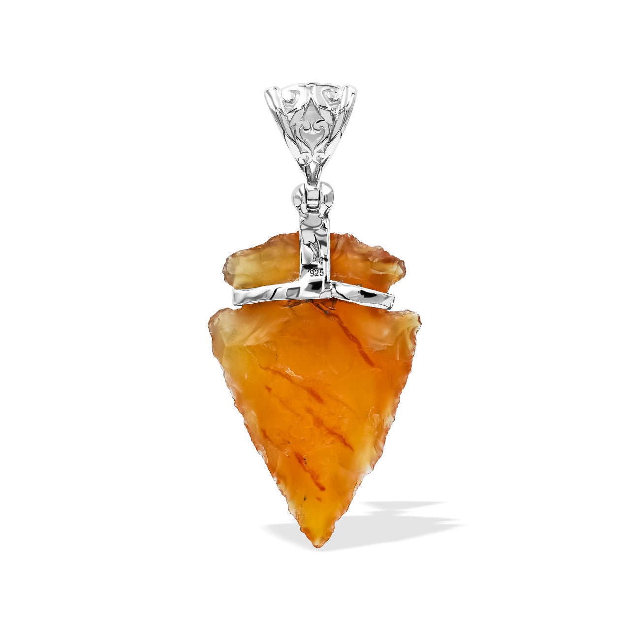 Starborn Carnelian Arrowhead Pendant in Sterling Silver