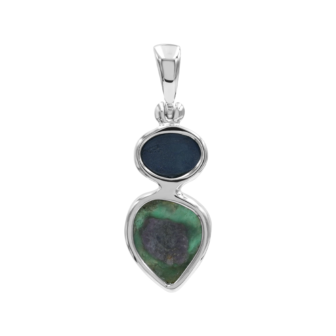 Starborn Star Sapphire and Bi-color Ruby Pendant in Sterling Silver