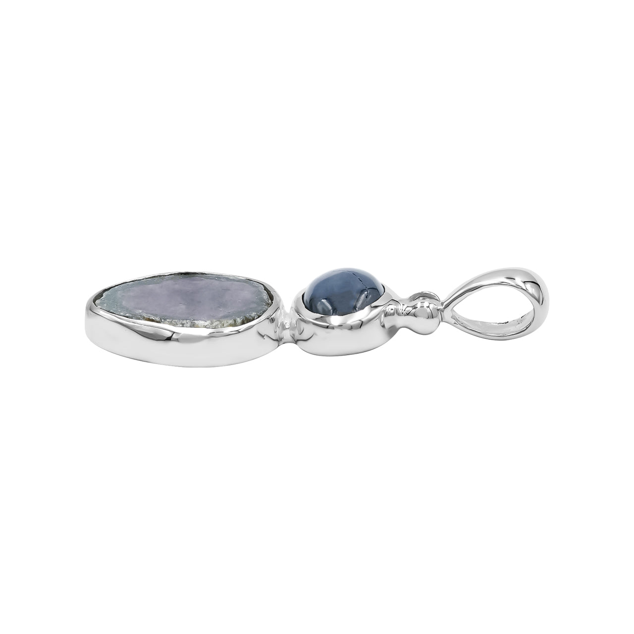 Starborn Star Sapphire and Bi-color Ruby Pendant in Sterling Silver