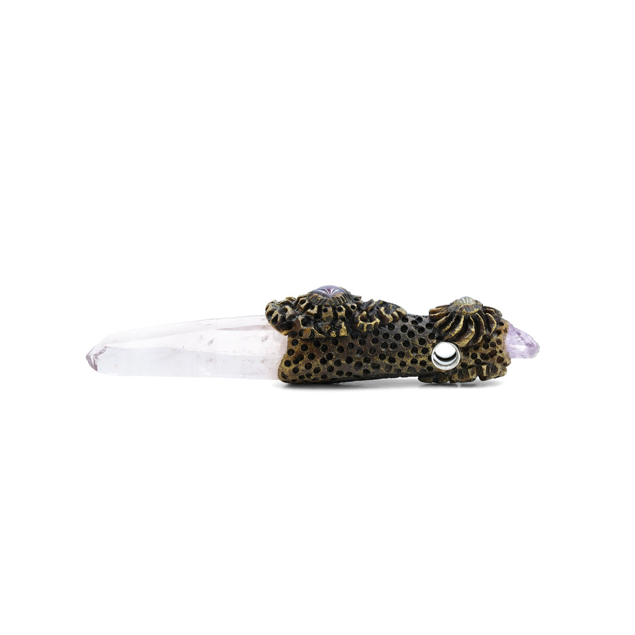 Starborn Vera Cruz Amethyst Crystal Wand Pendant with Rainbow Moonstone, Garnet and Amethyst Rough