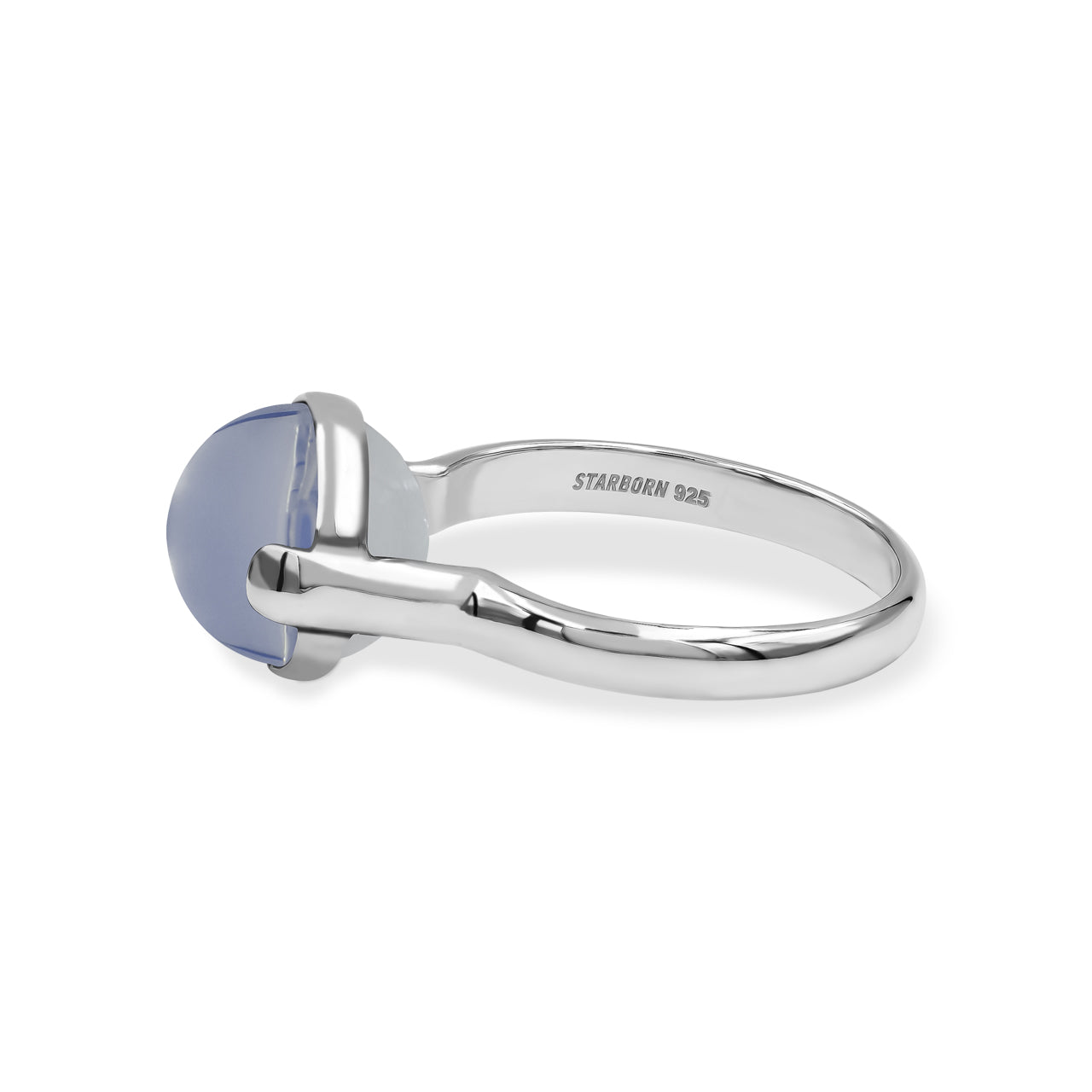 Starborn Moon Amethyst Sphere Ring with Silver Band in Sterling Silver