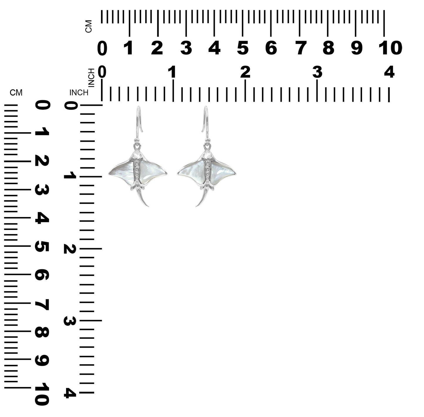 Starborn Gemstone Manta Ray Earrings in Sterling Silver