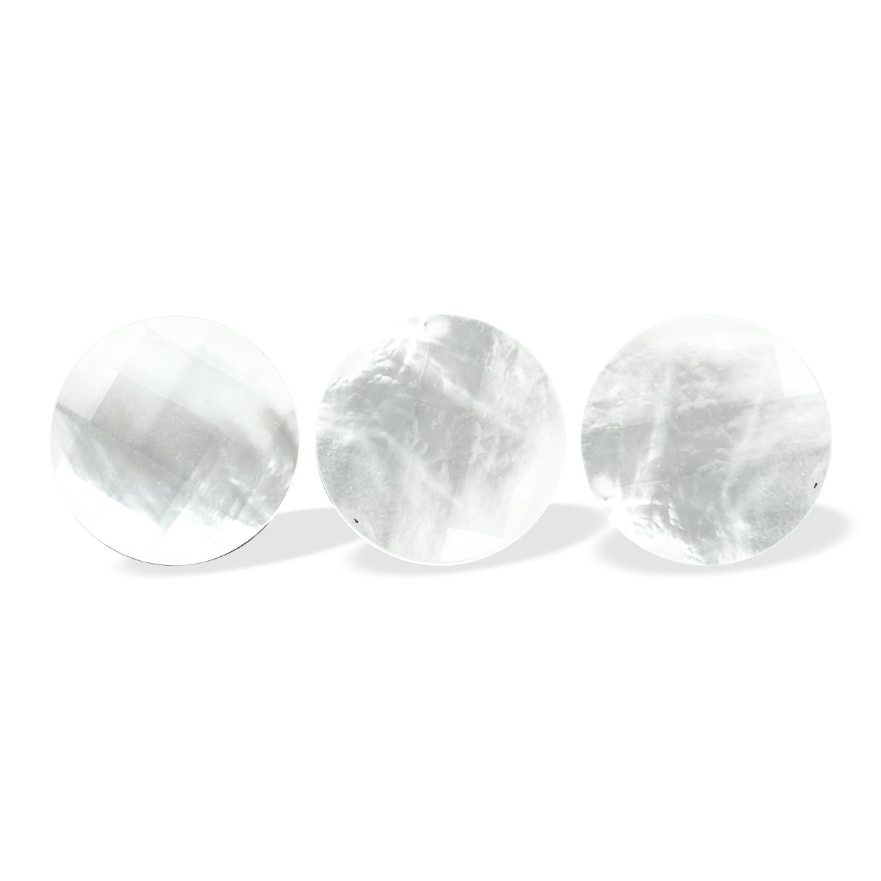 Starborn Faceted Mother of Pearl Doublet Round Cabochon 20 mm - 1 piece
