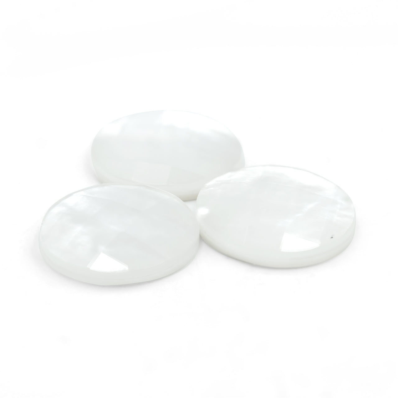 Starborn Faceted Mother of Pearl Doublet Round Cabochon 20 mm - 1 piece