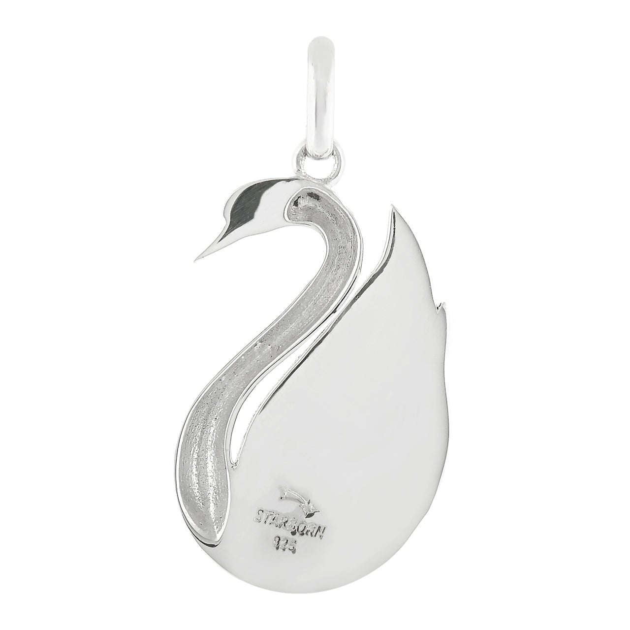 Starborn Mother of Pearl Swan Pendant in Sterling Silver