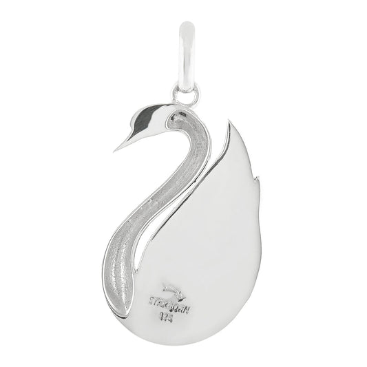 Starborn Mother of Pearl Swan Pendant in Sterling Silver