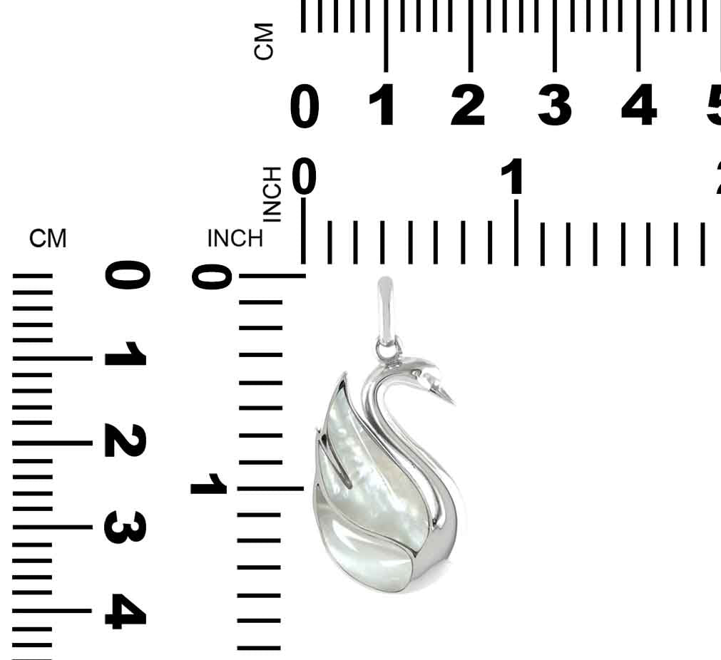 Starborn Mother of Pearl Swan Pendant in Sterling Silver