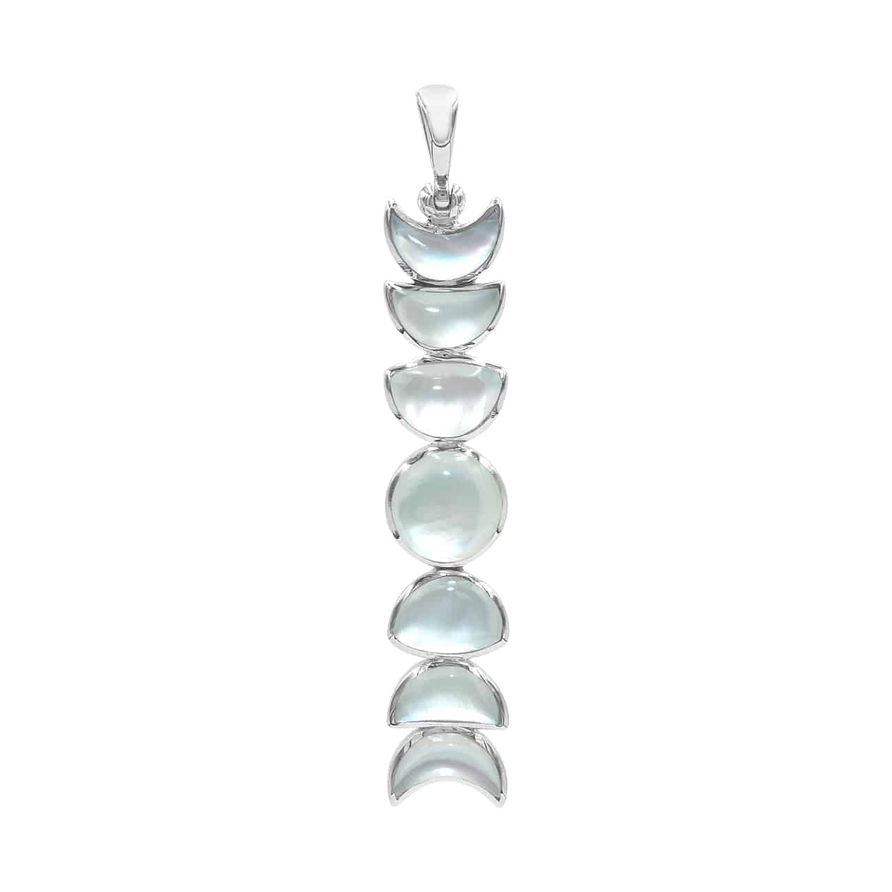 Starborn Mother Of Pearl Moon Phase Pendant in Sterling Silver
