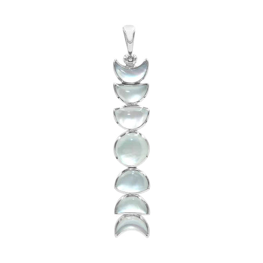 Starborn Mother Of Pearl Moon Phase Pendant in Sterling Silver