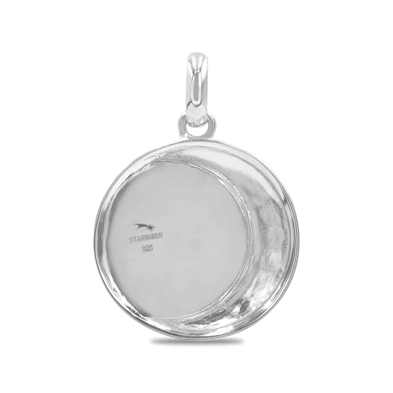 Starborn Mother of Pearl Crescent Moon Pendant in Sterling Silver