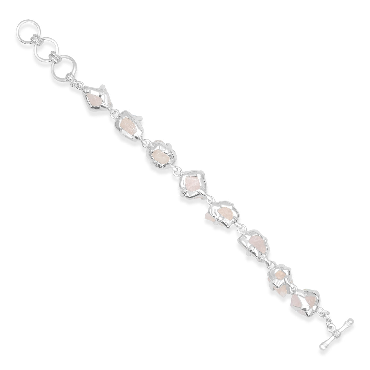 Starborn Rough Morganite Bracelet in Sterling Silver