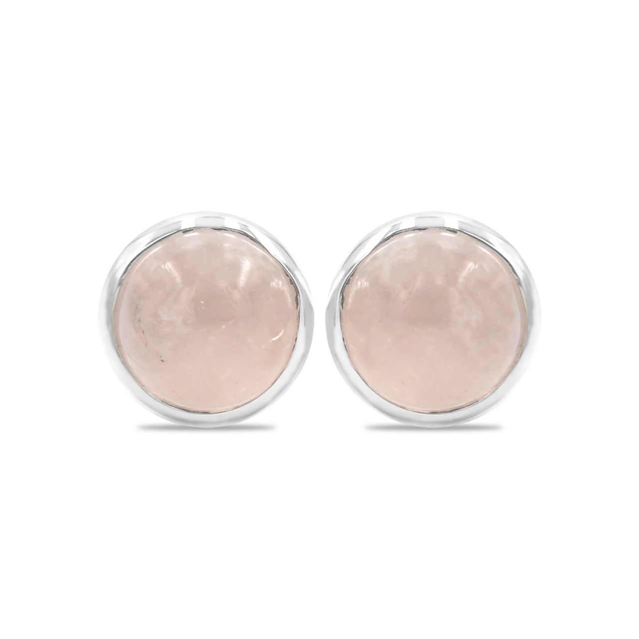 Starborn Morganite Round Post Earrings in Sterling Silver